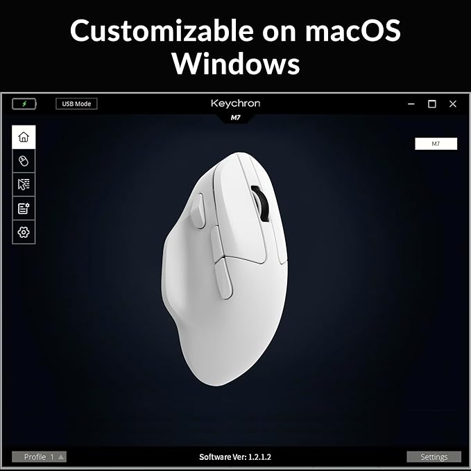 Keychron M7 Wireless Computer Mouse, 26K DPI Optical Computer Mouse, 2.4 - Image 2