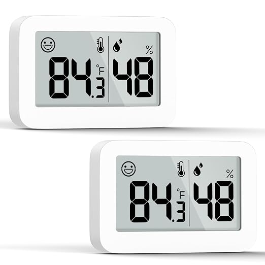 DOOMAY 2-Pack Mini Hygrometer Indoor Thermometer, Humidity Gauge by DOOMAY