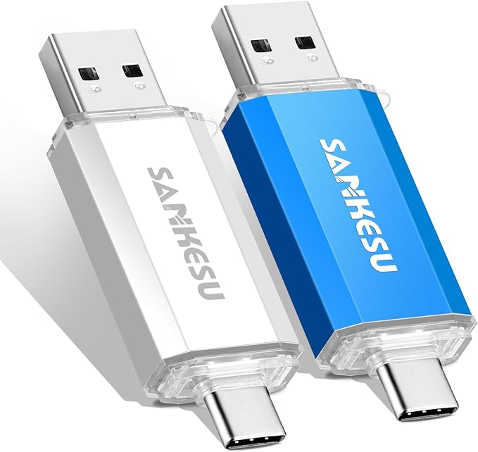 3.0 USB C Flash Drive, USB-A & Type-C OTG Thumb Stick, Dual Memory Sticks by SANKESU