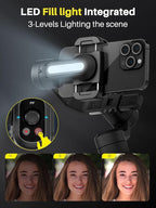 Professional Gimbal Stabilizer for Smartphone, Built-in 18CM Extension Rod and - Image 4