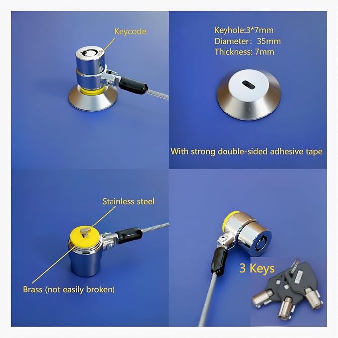 10-Foot Retractable Anti-Theft Steel Cable Lock - Image 5