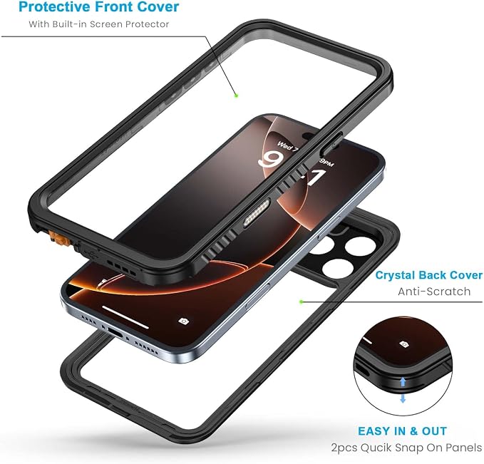 Lanhiem Magnetic for iPhone 16 Pro Max Case, Waterproof Dustproof Cover - Image 3