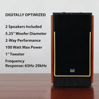 Dual Electronics LUHSL20B Cherrywood and Black 2-Way Bookshelf Speakers - Image 3