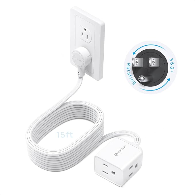 TROND Flat Extension Cord 15ft by TRONDOfficial