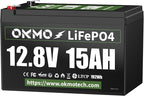 12V 15Ah Lithium Battery, Rechargeable LiFePO4 4000+ Cycles Rechargeable by OKMOBeYourHomePowerBackup