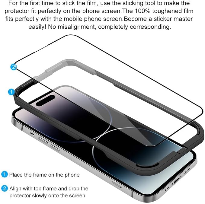 iPhone 14 Pro Screen Protector Tempered Glass Compatible - Image 4