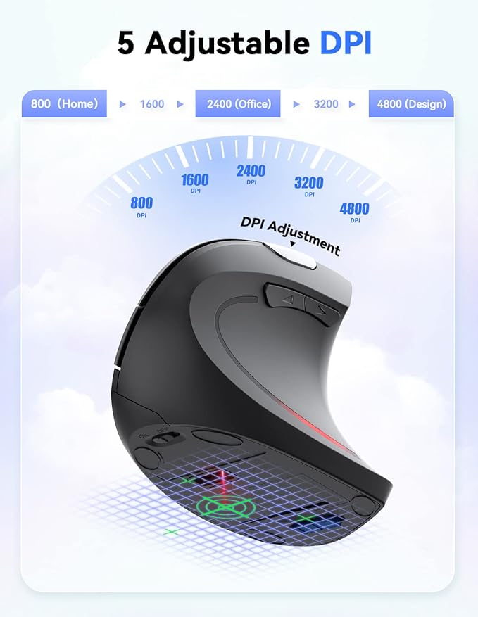 TECKNET 2.4G Ergonomic Mouse Vertical Wireless - Image 3