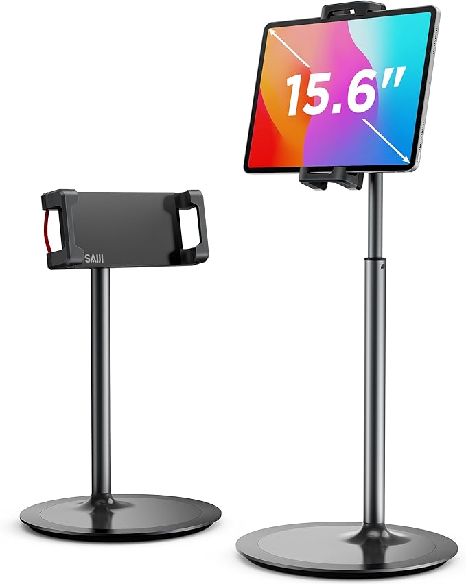 SAIJI Tablet Stand Holder, Height Adjustable Portable Monitor Stand, 360 Degree by SAIJI