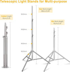 9.2 x 10 Ft Stainless Steel Backdrop Stand Heavy Duty, MSKIRA Adjustable - Image 3