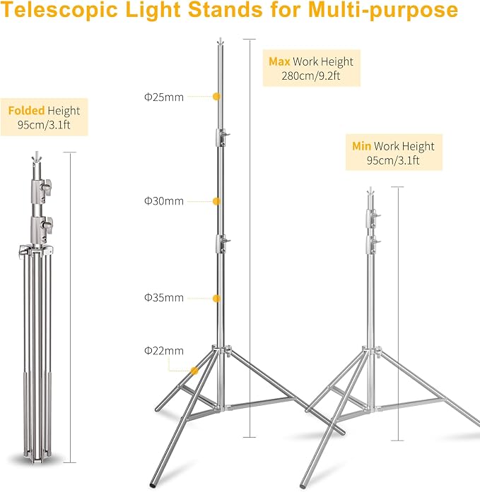 9.2 x 10 Ft Stainless Steel Backdrop Stand Heavy Duty, MSKIRA Adjustable - Image 3