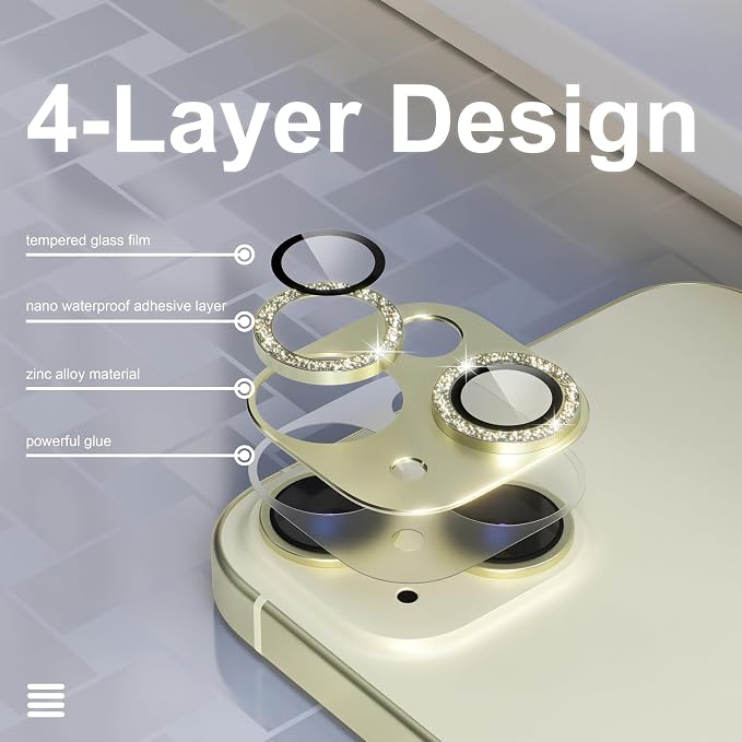 beuxece for iPhone 15/iPhone 15Plus Camera Lens Proprotector, Metal Camera - Image 3