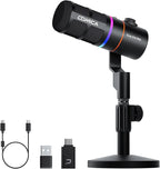 EJoy D10 PRO Wireless USB Gaming Microphone – RGB Dynamic Mic by COMICA
