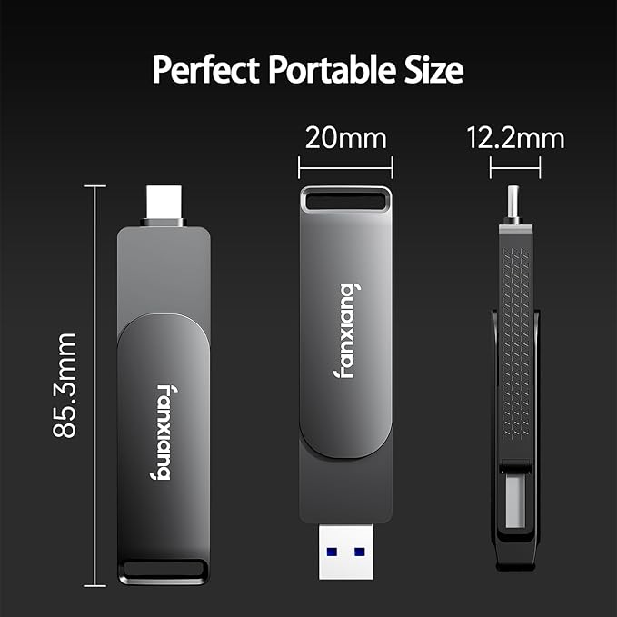 512GB Fast External SSD Flash Drive Up to 2000MB/s USB3.2 Gen2, 2-in-1 Dual USB - Image 6