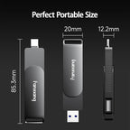 1TB External SSD USB Flash Drive Up to 2000MB/s USB 3.2 Gen2, 2-in-1 Dual USB - Image 7