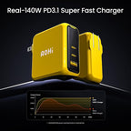 AOHI Magcube 140W USB C Charger PD3.1 3-Port GaN+ Laptop Wall Charger 100W Fast - Image 2