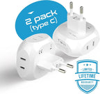 Ceptics European Travel Plug Adapter Europe Power Adaptor Charger 4 Input - Image 3