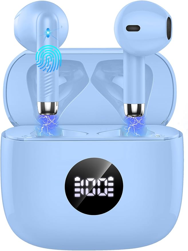 Wireless Earbuds, 40H Playback Mini Case IP7 Waterproof Sports Earphones by Jxrev