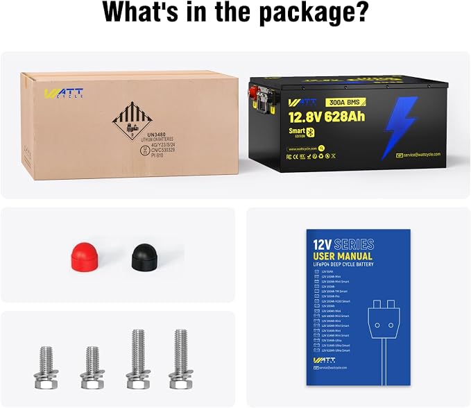 12V 628Ah LiFePO4 Lithium Battery, Built-in Bluetooth 5.0 & 300A BMS, Full - Image 9