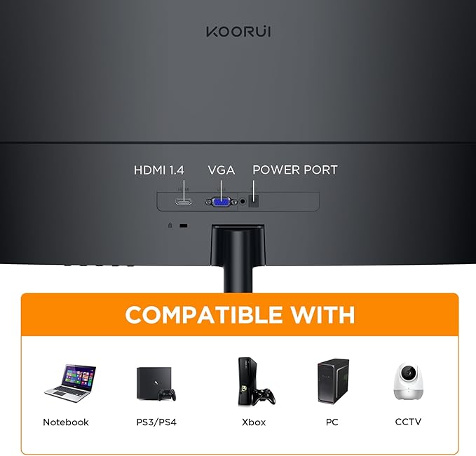 KOORUI 27 Inch Curved Monitor FHD 1080P Display, 75Hz PC Screen, Computer - Image 5
