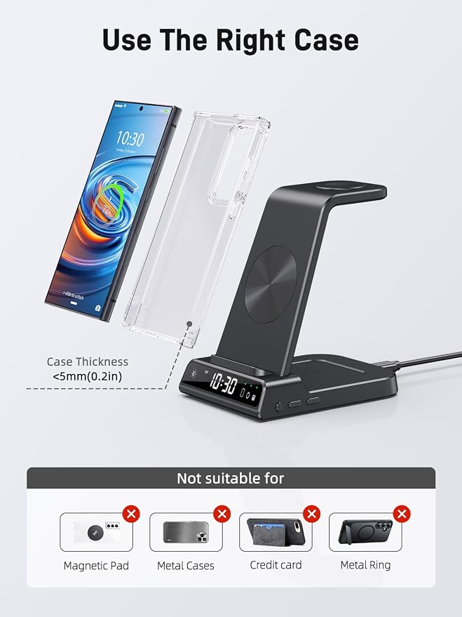 Wireless Charger for Samsung Charging Station, 3 in 1 Android Phone Charger for - Image 6