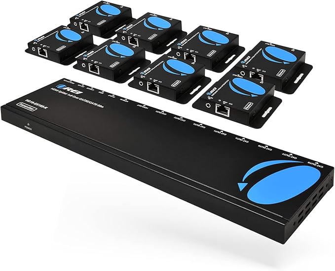 OREI 4K 1x8 HDMI Extender Splitter Multiple Over CAT 6/7 Cable by OREI