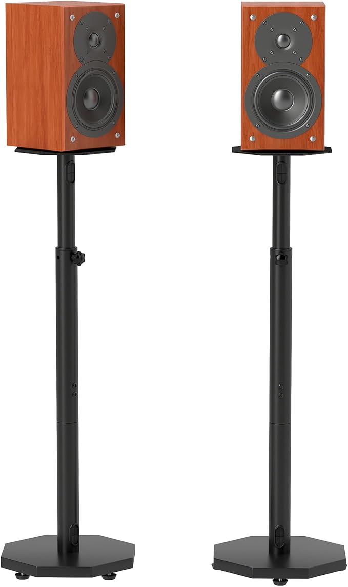 Universal Floor Speaker Stands Pair, Surround Sound Bookshelf Speaker Stands by Suuiwau