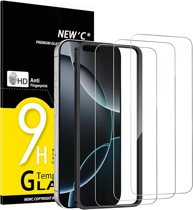 NEW'C 3 Pack Designed for iPhone 16 Pro Max Screen Protector, Enhanced Tempered by NEWC