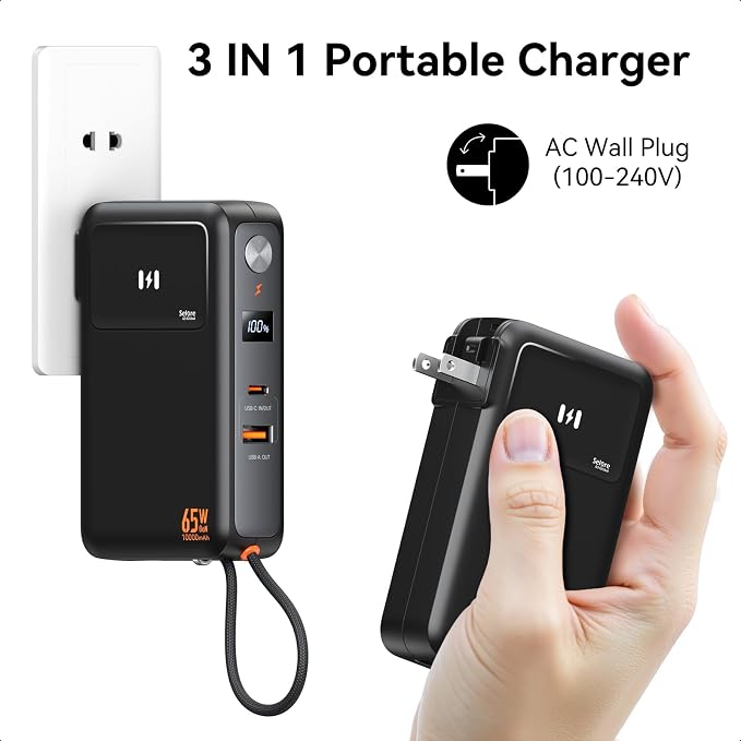 Fast Charging Portable Charger Power Bank 10, 000mAh PD35W USB-C Battery Pack - Image 2
