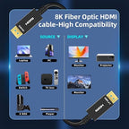 8K HDMI Fiber Optic Cable 100ft, 4K120 8K@60Hz HDMI 2.1 Cable, 48Gbps Ultra - Image 3