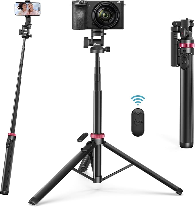 ULANZI MT-78 Extendable Phone Tripod, Metal 72.83" Selfie Stick Camera Tripod by ulanzi