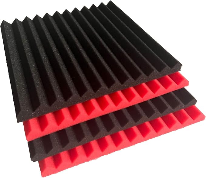 96 Pack Black/RED 12 "X 12 "X1" Acoustic Panels Studio Soundproofing Foam Wedge - Image 7