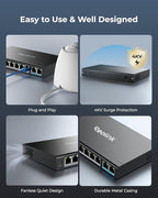 REOLINK PoE Switch with 8 PoE and 2 Gigabit Uplink Ports, IEEE802.3af/at - Image 3