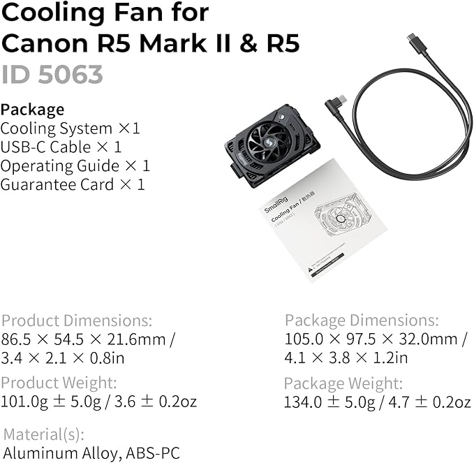 SMALLRIG R50 V / R6 II/ R5C / R50 / PowerShot V1 Camera External Cooling System - Image 8
