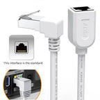 Right Angle Ethernet Extension Cable Down Angle1.5ft-White, 90 Degree CAT6 - Image 4