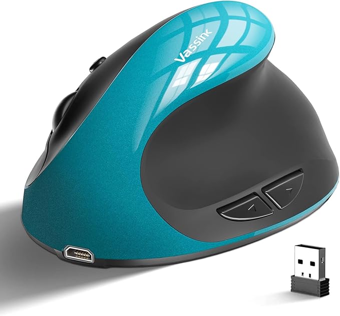 Vassink Ergonomic Mouse, Rechargeable Wireless Mouse Right Handed Small Mouse by Vassink