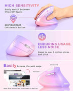Lekvey Ergonomic Mouse, Vertical Wireless Mouse Rechargeable 2.4 GHz Optical - Image 5