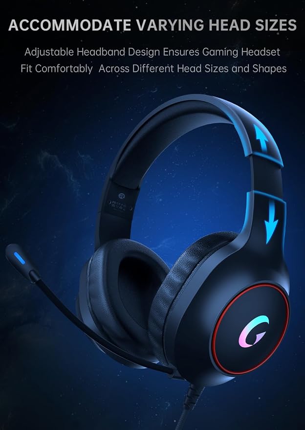 CM7002 Gaming Headset for PS5, Xbox Series, Surround Sound RGB Gaming Headphones - Image 8