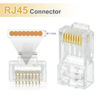 MECCANIXITY 100pcs Cat6 RJ45 Pass Through Connectors, RJ45 Connector 8P8C Gold - Image 4