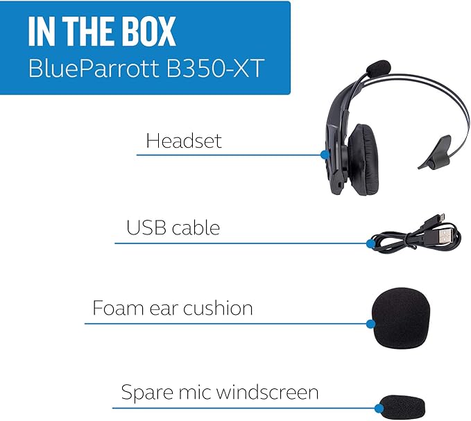 BlueParrott B350-XT Mono Bluetooth Wireless Headphones 96% Noise Canceling Over - Image 8