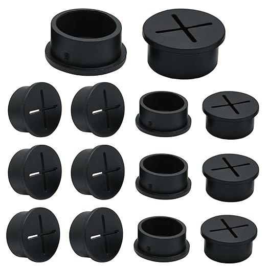 Desk Grommet, 3/4 in 20 mm Silicone Rubber Grommets, Flexible Wall Cord Pass by BOPOREAE