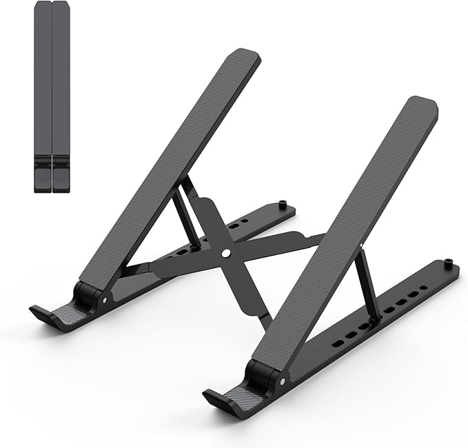 Laptop Stand for Desk, Adjustable Laptop Riser ABS+Silicone Foldable Portable by Tonmom