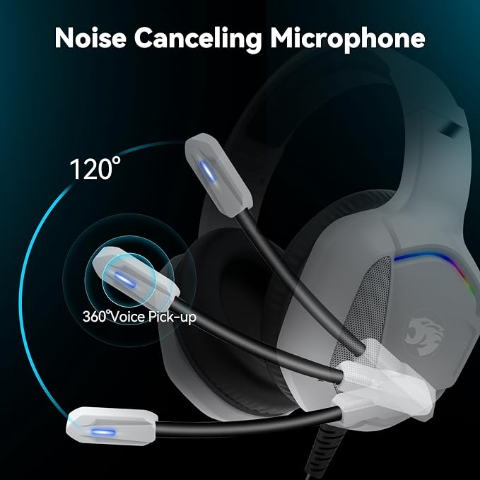 Gaming Headset with Microphone for Pc, Xbox One Series X/s, Stereo Wired Noise - Image 3