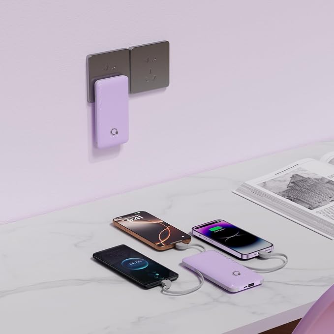 Q 10000mAh Power Bank, Slim Portable Charger, 4 Output External Battery Pack - Image 2
