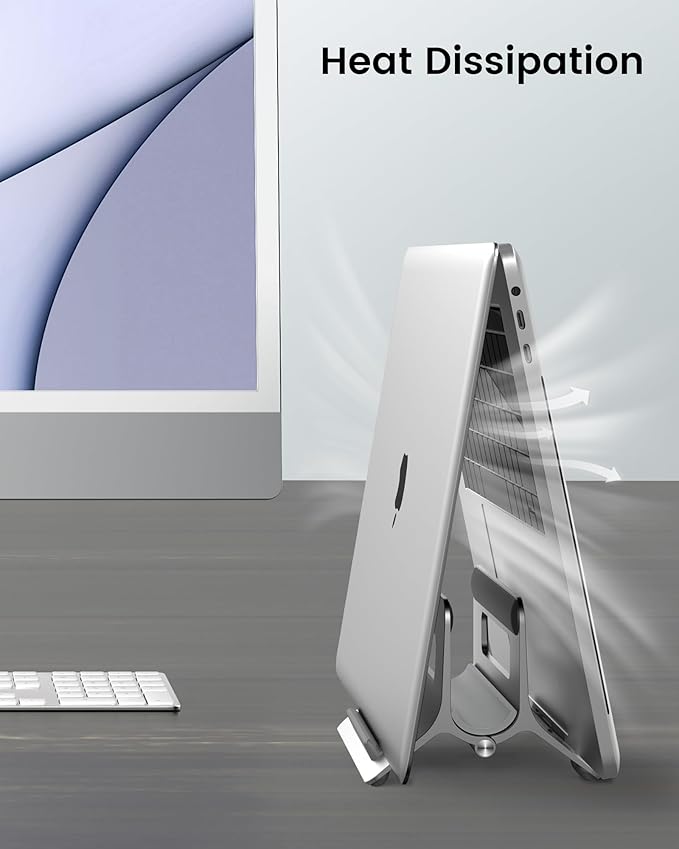 SODI Vertical Laptop Stand for Desk, Gravity Auto Lock Vertical MacBook Stand - Image 5