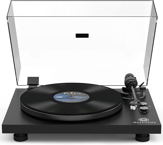 Record Player Wireless Output Turntable Carbon Fiber Tonearm Vinyl Player by Retrolife