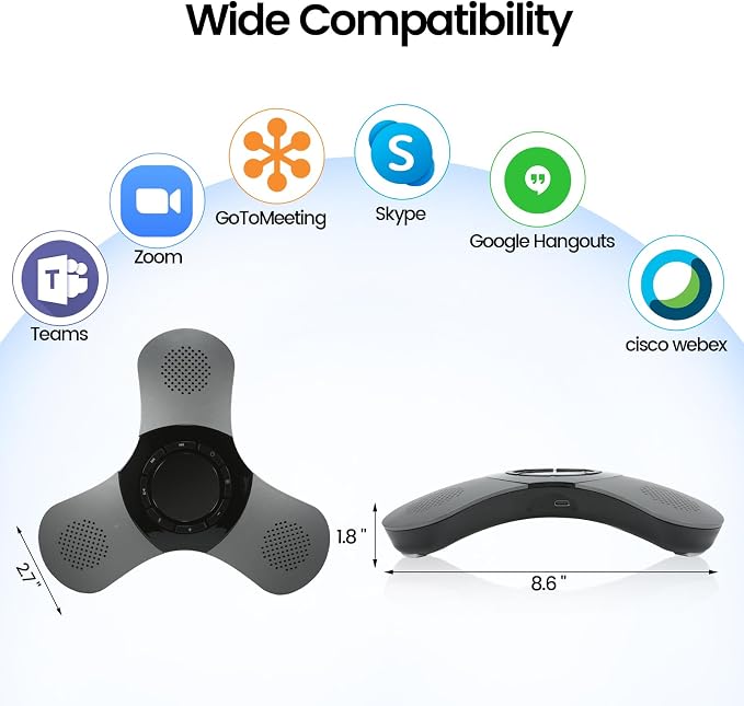 Conference Speaker with Microphone 360°Voice Pickup USB-C Speakerphone Home - Image 7