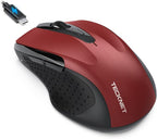 TECKNET Rechargeable Jiggler Wireless Mouse 4800 DPI Silent USB A & Bluetooth by Tecknet