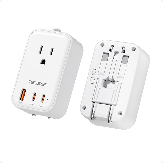TESSAN Universal Travel Adapter PD 20W, International Power Adapter by TESSAN