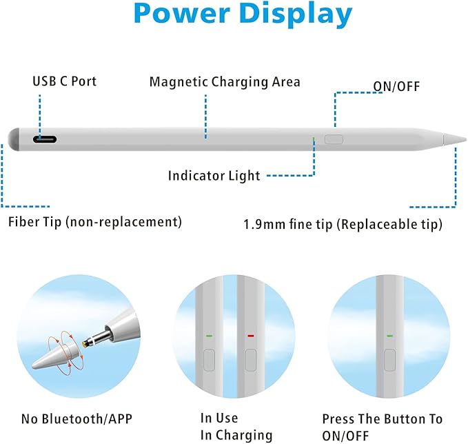 Stylus Pen for iPad11/10/9thGen, - Image 5