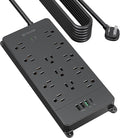 TROND Surge Protector Power Strip 15 ft, Flat Plug Extension Cord by TRONDOfficial